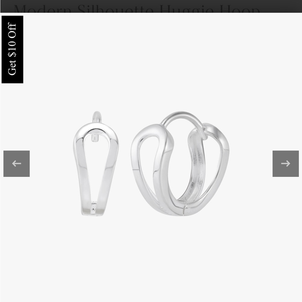 Modern Silhouette Huggie Hoop Earrings new in box